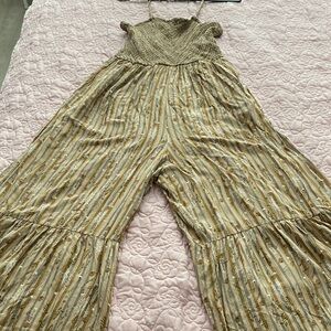 Millibon Striped Beige & Cream Wide-Leg Jumpsuit